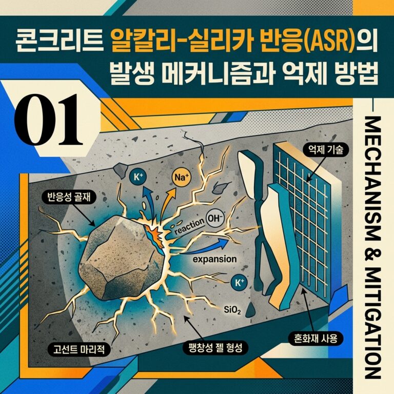 ai thumbnail poster 콘크리트 알칼리 실리카 반응ASR의 발생 메커니즘과 억제 방법 1787126340