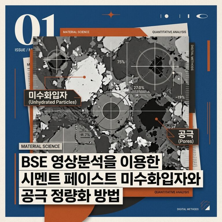 ai thumbnail poster BSE 영상분석을 이용한 시멘트 페이스트 미수화입자와 공극 정량화 방법 1789472312