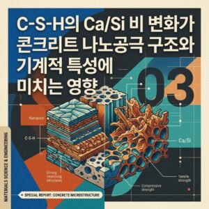 ai thumbnail poster C S H의 CaSi 비 변화가 콘크리트 나노공극 구조와 기계적 특성에 미치는 영향 1789471662