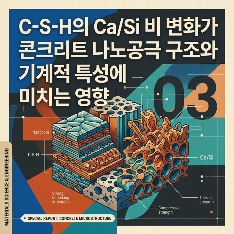 ai thumbnail poster C S H의 CaSi 비 변화가 콘크리트 나노공극 구조와 기계적 특성에 미치는 영향 1789471662