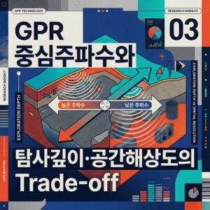 ai thumbnail poster GPR 중심주파수와 탐사깊이·공간해상도의 Trade off 1789386461