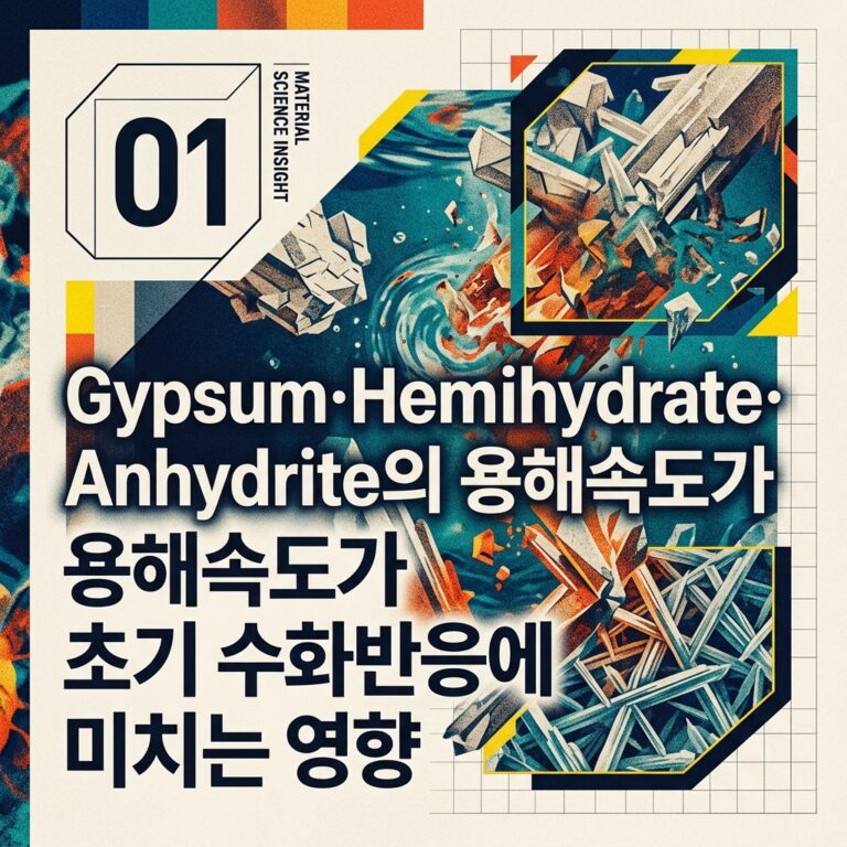ai thumbnail poster Gypsum·Hemihydrate·Anhydrite의 용해속도가 초기 수화반응에 미치는 영향 1790141383