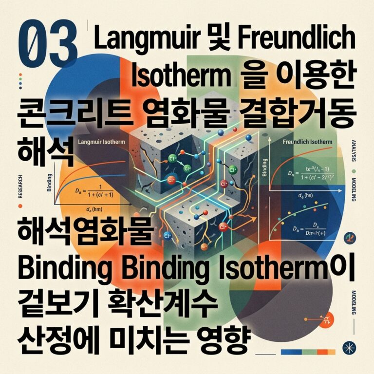 ai thumbnail poster Langmuir 및 Freundlich Isotherm을 이용한 콘크리트 염화물 결합거동 해석염화물 Binding Isotherm이 겉보기 확산계수 산정에 미치는 영향 1789472685
