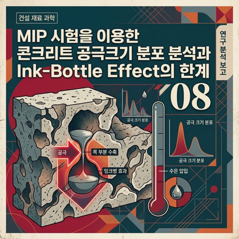 ai thumbnail poster MIP 시험을 이용한 콘크리트 공극크기 분포 분석과 Ink Bottle Effect의 한계 1789472065