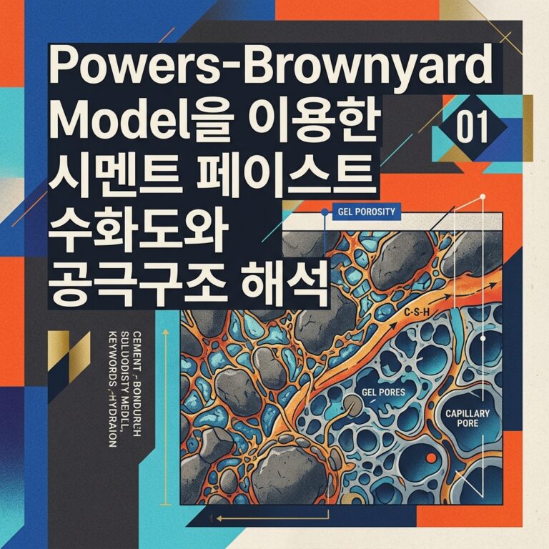 ai thumbnail poster Powers Brownyard Model을 이용한 시멘트 페이스트 수화도와 공극구조 해석 1790142063