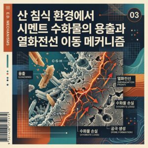 ai thumbnail poster 산 침식 환경에서 시멘트 수화물의 용출과 열화전선 이동 메커니즘 1789473833