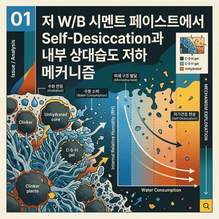 ai thumbnail poster 저 WB 시멘트 페이스트에서 Self Desiccation과 내부 상대습도 저하 메커니즘 1789471852