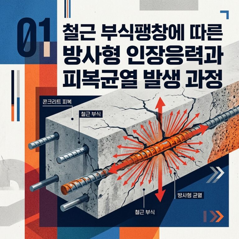 ai thumbnail poster 철근 부식팽창에 따른 방사형 인장응력과 피복균열 발생 과정 1788781185