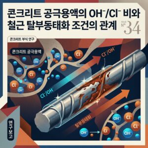 ai thumbnail poster 콘크리트 공극용액의 OH⁻Cl⁻ 비와 철근 탈부동태화 조건의 관계 1789472798
