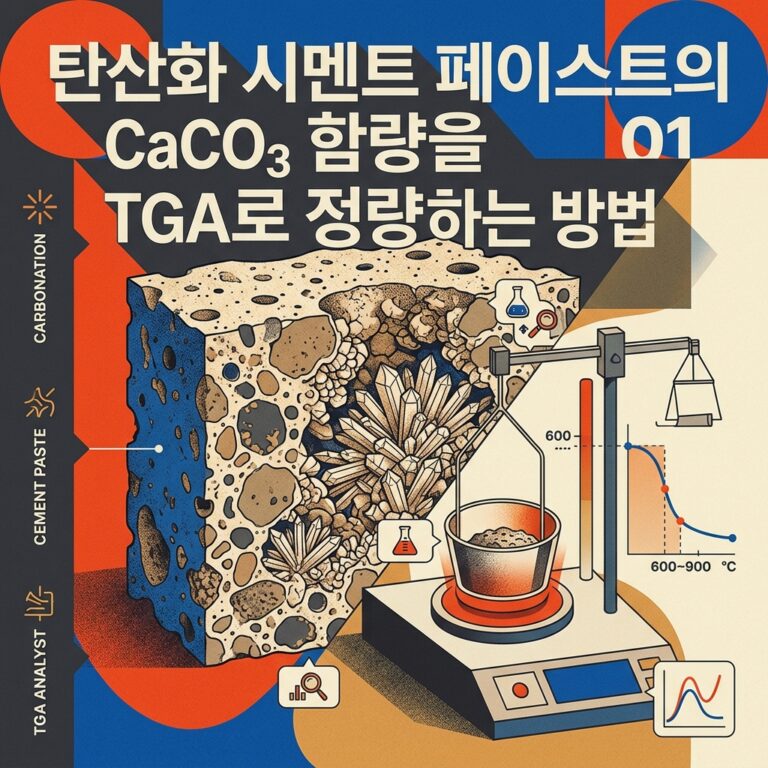 ai thumbnail poster 탄산화 시멘트 페이스트의 CaCO₃ 함량을 TGA로 정량하는 방법 1789562424