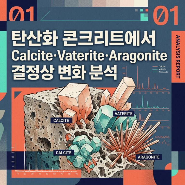 ai thumbnail poster 탄산화 콘크리트에서 Calcite·Vaterite·Aragonite 결정상 변화 분석 1789562203