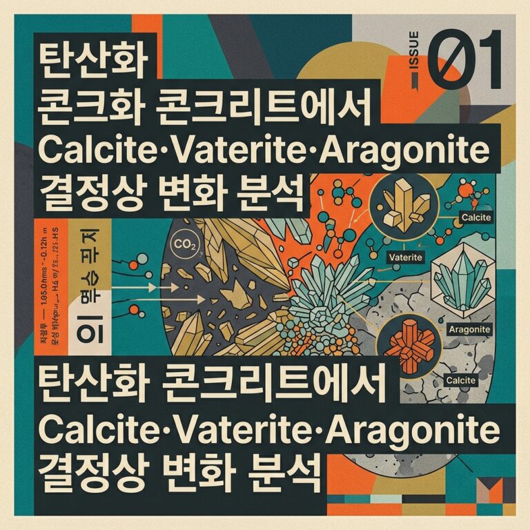 ai thumbnail poster 탄산화 콘크리트에서 Calcite·Vaterite·Aragonite 결정상 변화 분석 1789562256