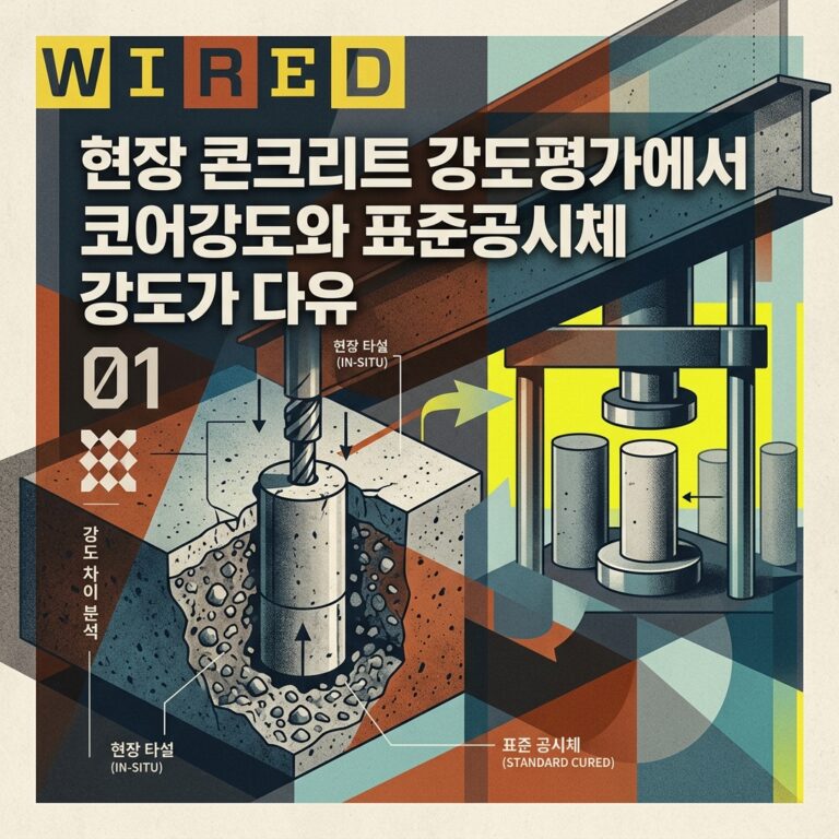 ai thumbnail poster 현장 콘크리트 강도평가에서 코어강도와 표준공시체 강도가 다른 이유 1788921561